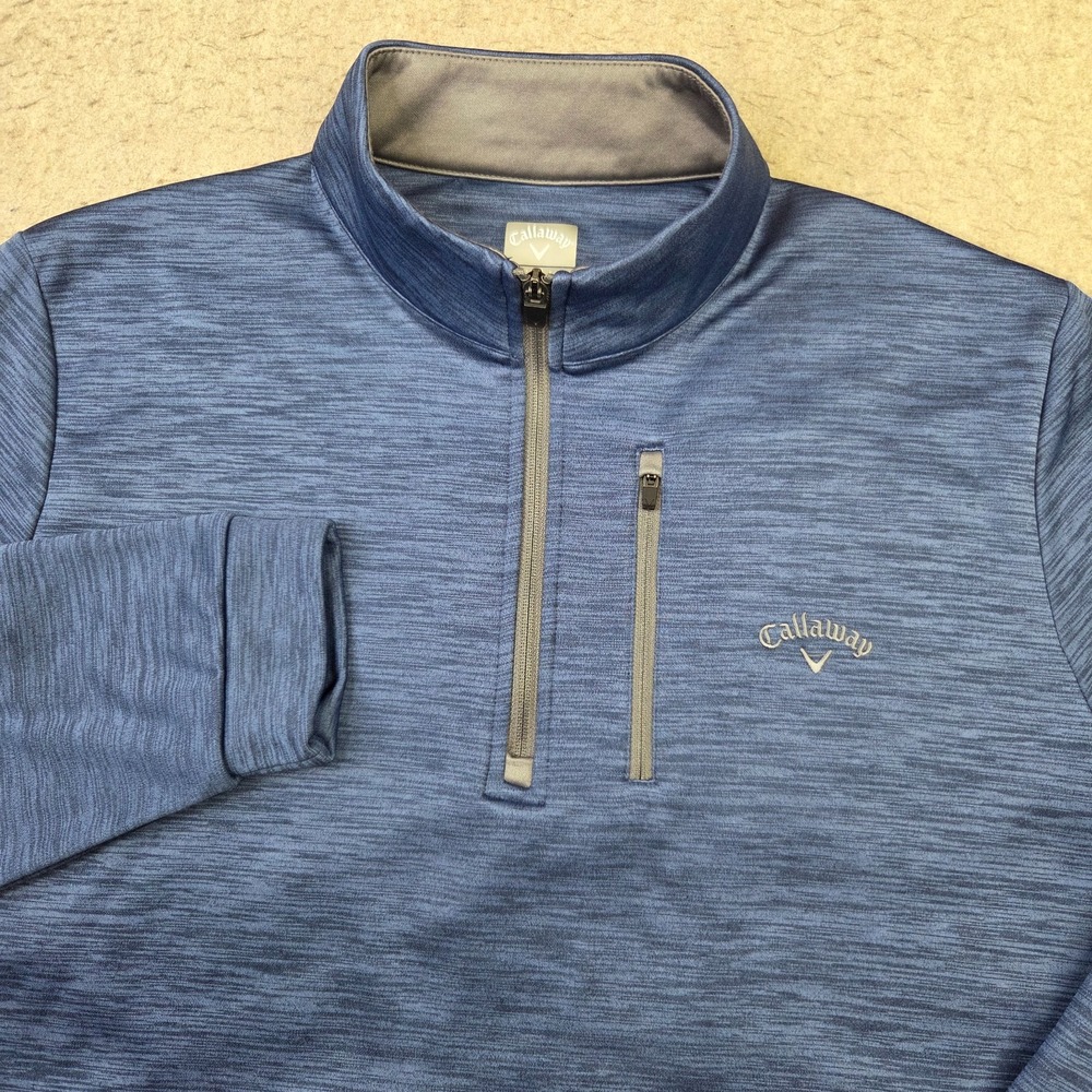 Callaway Golf 1/4 Zip Pullover Mens XL Blue Performance Sweater Mock Neck